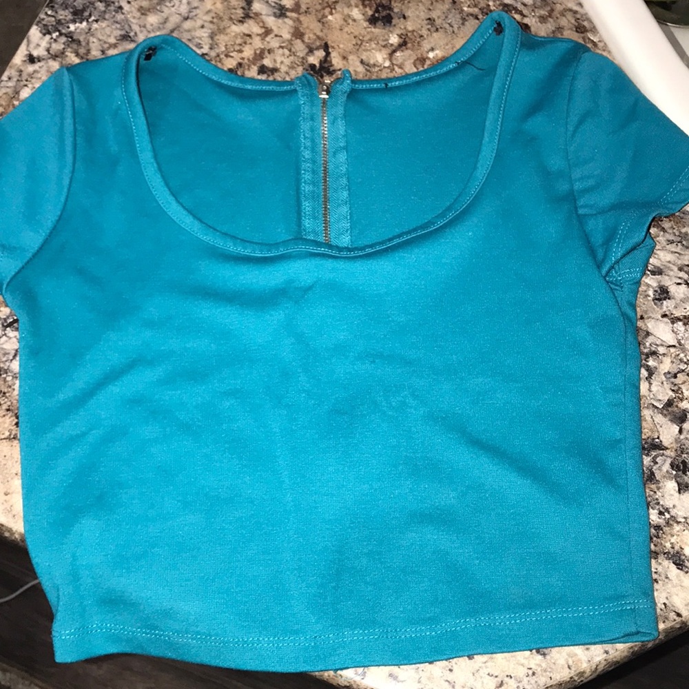 Blue crop top